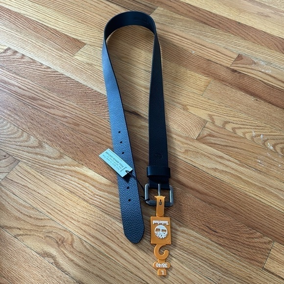Timberland Men’s Black Genuine Leather Belt Sz L (38/40) NWT - Picture 2 of 6